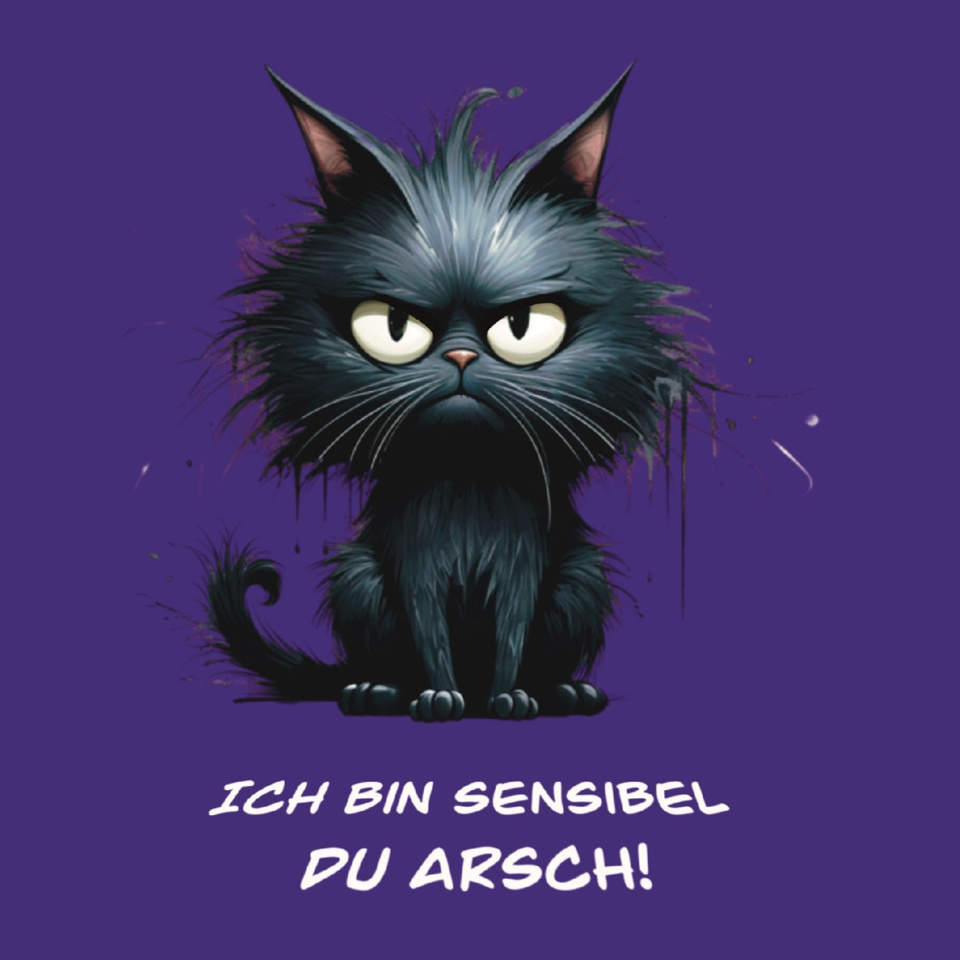 Vorbestellung Grumpy Cat schwarz, wählbarer Text