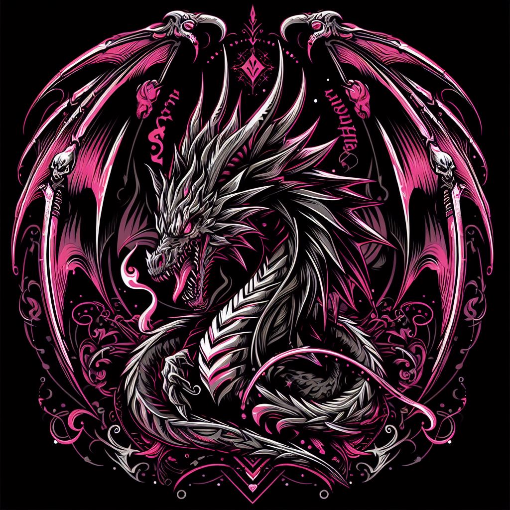 Drache rosa Panel